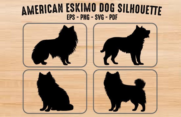 American Eskimo Dog Silhouettes