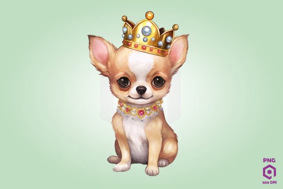 Chihuahua Dog Wearing Crown