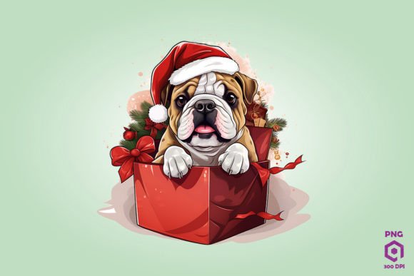 Christmas Bulldog Dog Gift Box 2