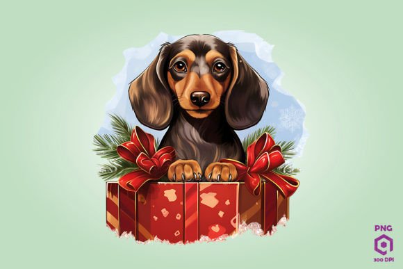 Christmas Dachshund Dog Gift Box 1