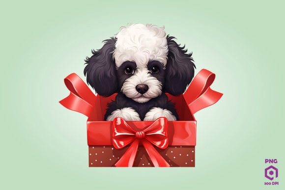 Christmas Poodle Dog Gift Box 1