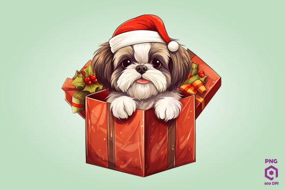 Christmas Shih Tzu Dog Gift Box 1