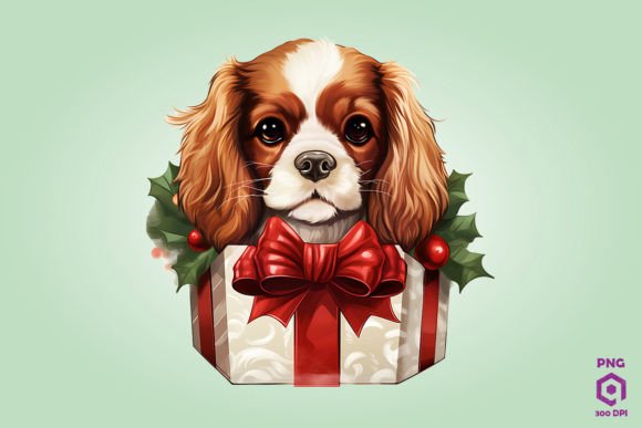 Christmas Spaniel Dog Gift Box