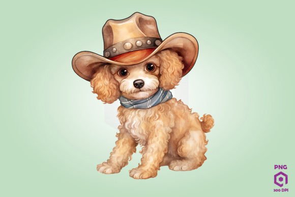 Cowboy Poodle Dog Clipart