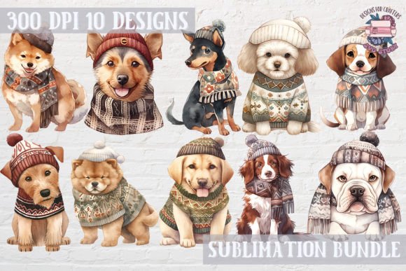 Cute Autumn Dog Animals PNG Sublimation