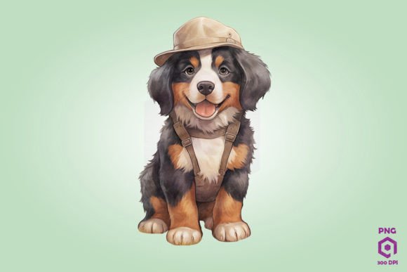 Farmer Bernese Mountain Dog Clipart