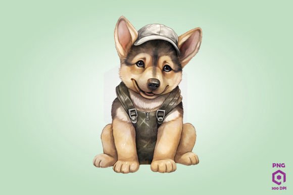 Farmer German Shepherd Dog Clipart