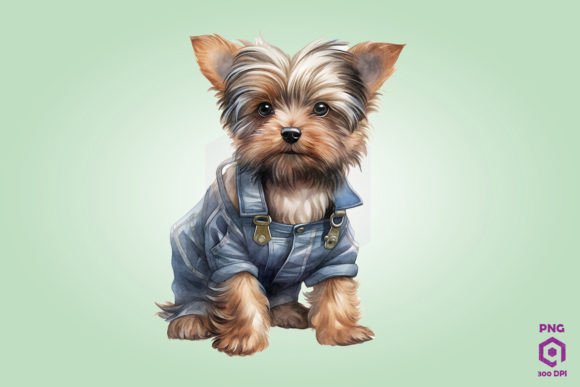 Farmer Yorkshire Terrier Dog Clipart