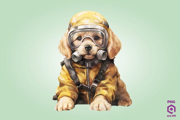 Golden Retriever Dog Wearing Gas Mask