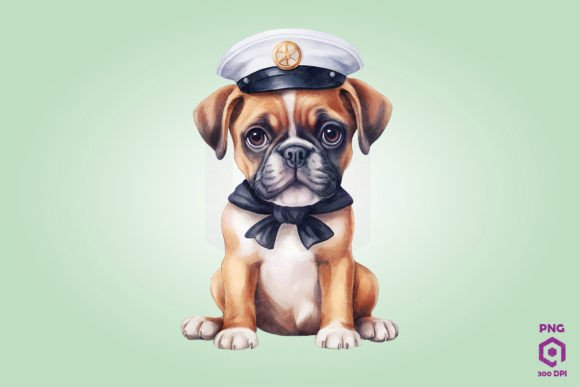 Sailor Boxer Dog Clipart