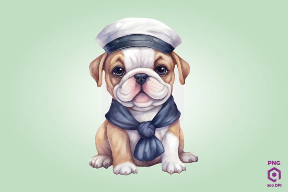 Sailor Bulldog Dog Clipart