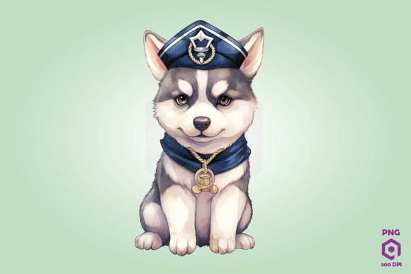 Sailor Siberian Husky Dog Clipart