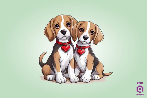 Valentine Couple of Beagle Dog