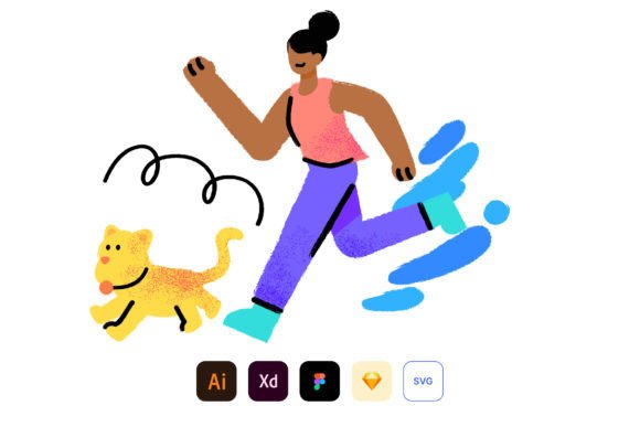 Women Doing Exercise with Her Dog